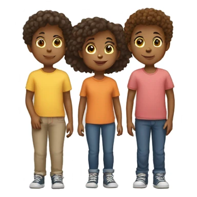 5 standing kids in a line sticker