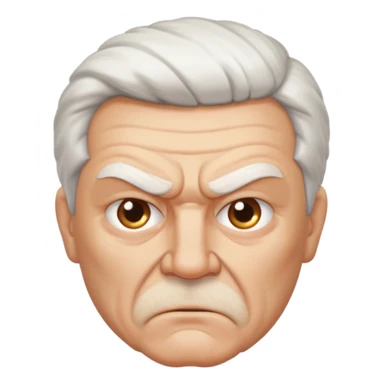 Angry older white male Italian angel emoji face sticker