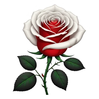 Black and white rose combine with stem sticker