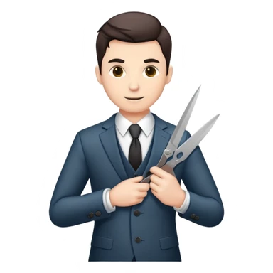 Tailor cutting a suit - white Skin sticker