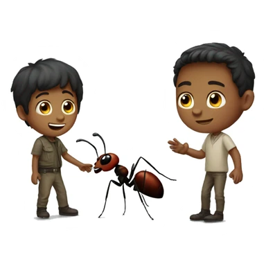 Ant with human boy sticker