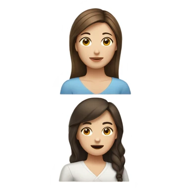 1 brunette Chinese woman with long hair, 1 Armenian woman with brown hair, 1 white woman with brown hair  sticker