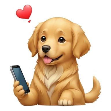 A dog with mobile phone  sticker
