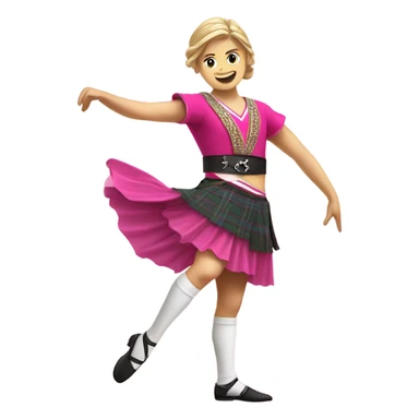 highland dancer in pink sticker