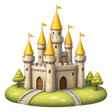 cloud yellow castle sticker