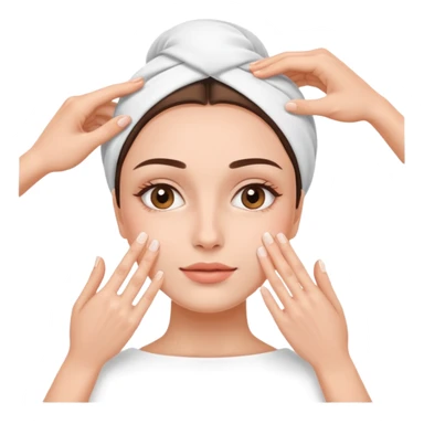 One per of Hands on another woman’s  face during facial treatment  sticker