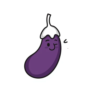 floating eggplant sticker