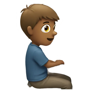 Boy watching laptop  sticker