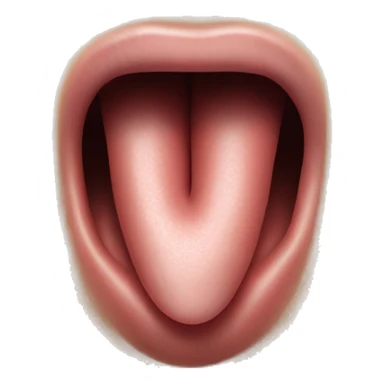 Create a realistic illustration of a human tongue. The tongue should be blue in color, with a smooth surface, slight texture detailing like taste buds, and a subtle shine to reflect light, giving it a lifelike appearance sticker