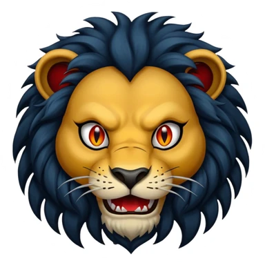 evil lion with a sinister grin sticker