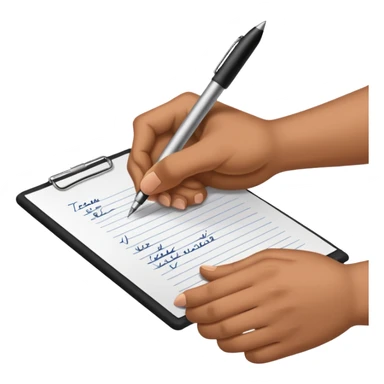 hand with write on the paper sticker