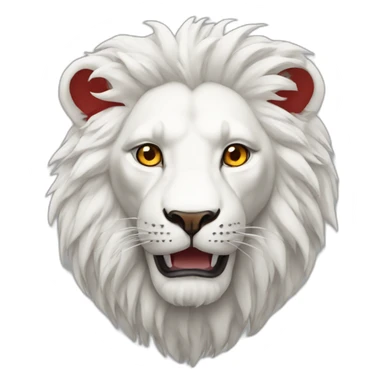 Lion blanc yeux rouges sticker
