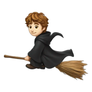 Harry Potter on a broom sticker
