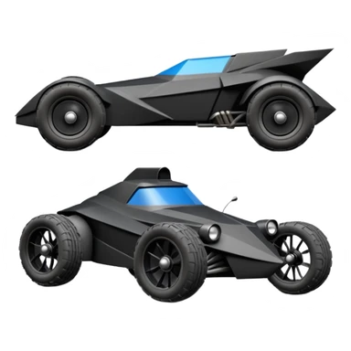  the animated series aerodynamic futuristic Batmobile loosely based on 1936 school bus (flat long straight faceted mechanical body) stealthy town hot rod desert dirt racing rwd buggy  sticker