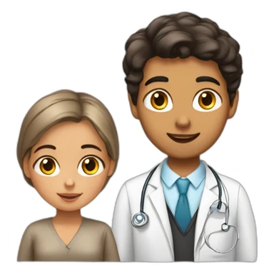 Jewish girl with ophthalmologist tanned skin Arabic boy sticker