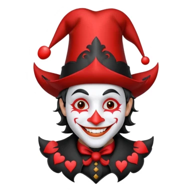 playing card joker of hearts sticker