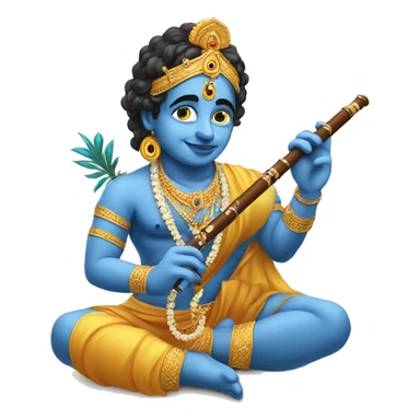 Lord Krishna with laptop and flute sticker