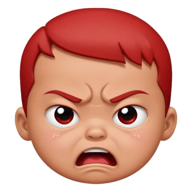 a baby all red red angry face  sticker