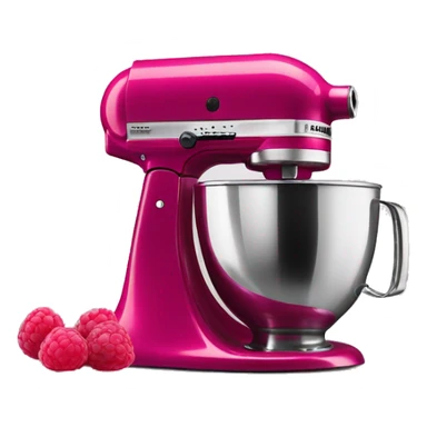 Realistic raspberry color kitchenaid mixer isolated. sticker