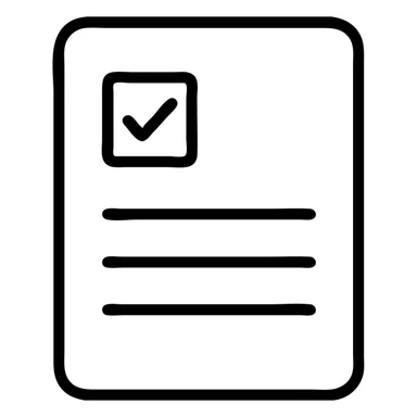 survey form with lines and checkboxes sticker