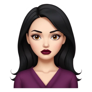 “Emoji girl, femme fatale, black hair. megan fox vibes sticker