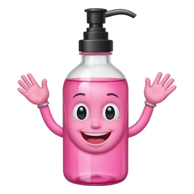 Smiling freaky baby oil bottle pink sticker
