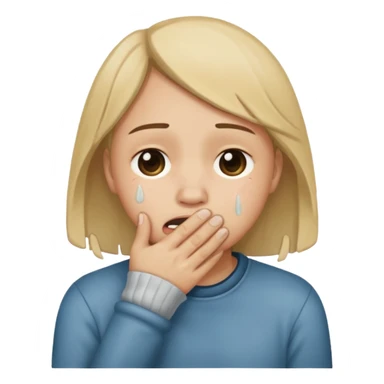 Crying closed hand over mouth  sticker