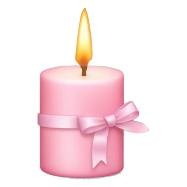 pastel pink christmas candle, with light pink ribbon sticker