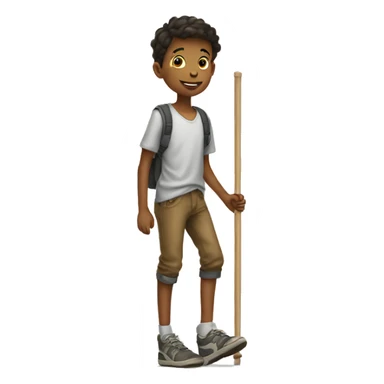 boy walking on stilts  sticker