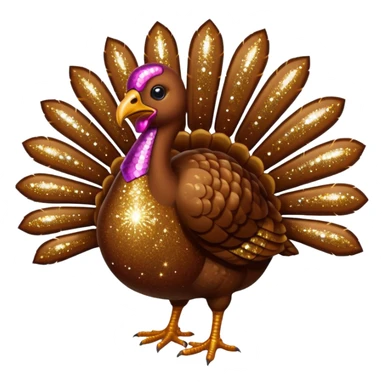 Brown glitter turkey sticker