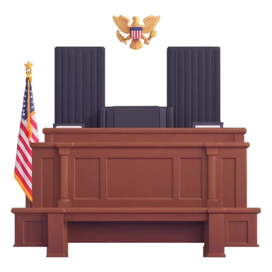 Courtroom with judge bench sticker