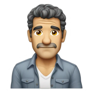antonio banderas cartoon wearing shirt sticker