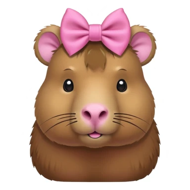 Capybara with pink bows sticker
