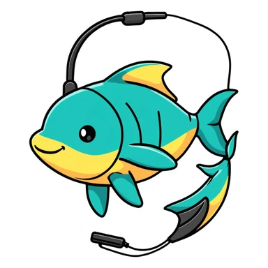 remora fish as a tech support mascot sticker