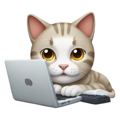 Cat typing sticker