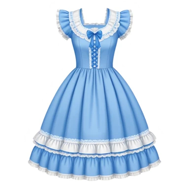 Lolita dress, white and blue sticker
