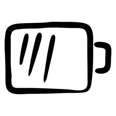 Low battery icon showing 10% power remaining sticker