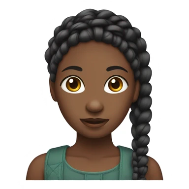 black girl with knotless braids  sticker