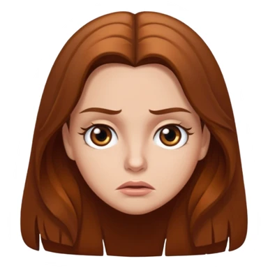 Eyes rolling Tammy with long brown hair. She is rolling her brown eyes because she is annoyed.  sticker