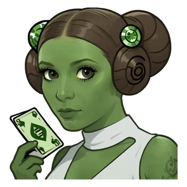 Princess Leia cash diamonds  sticker