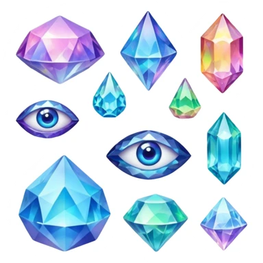 colorful minerals with eyes sticker