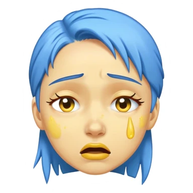 Simpsons lady crying with blue hair yellow skin  sticker