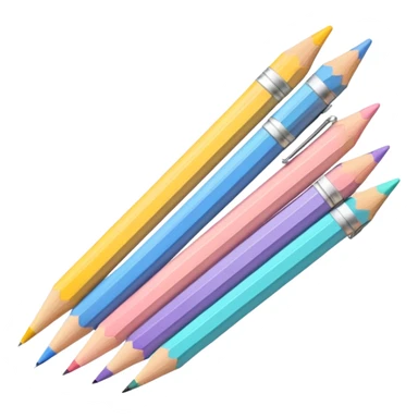 LAPIS , CANETA E REGUA EM TONS PASTEL ESCOLA sticker