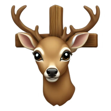 christian deer crucifix sticker