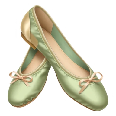 Pale Khaki satin ballet shoes sticker