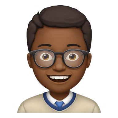 crooked teeth black emoji with glasses on  sticker