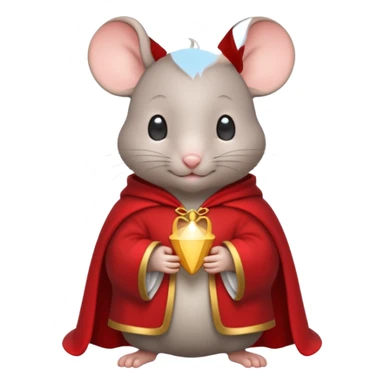baby grey mouse, in magic red cloak sticker