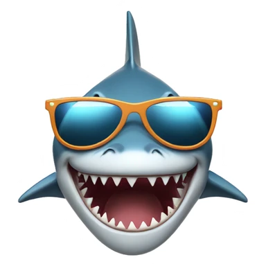 shark with sun glasse sticker