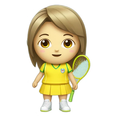 kawaii cute banana in tennis uniform sticker