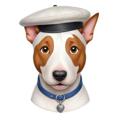 English Bull Terrier with painter beret sticker